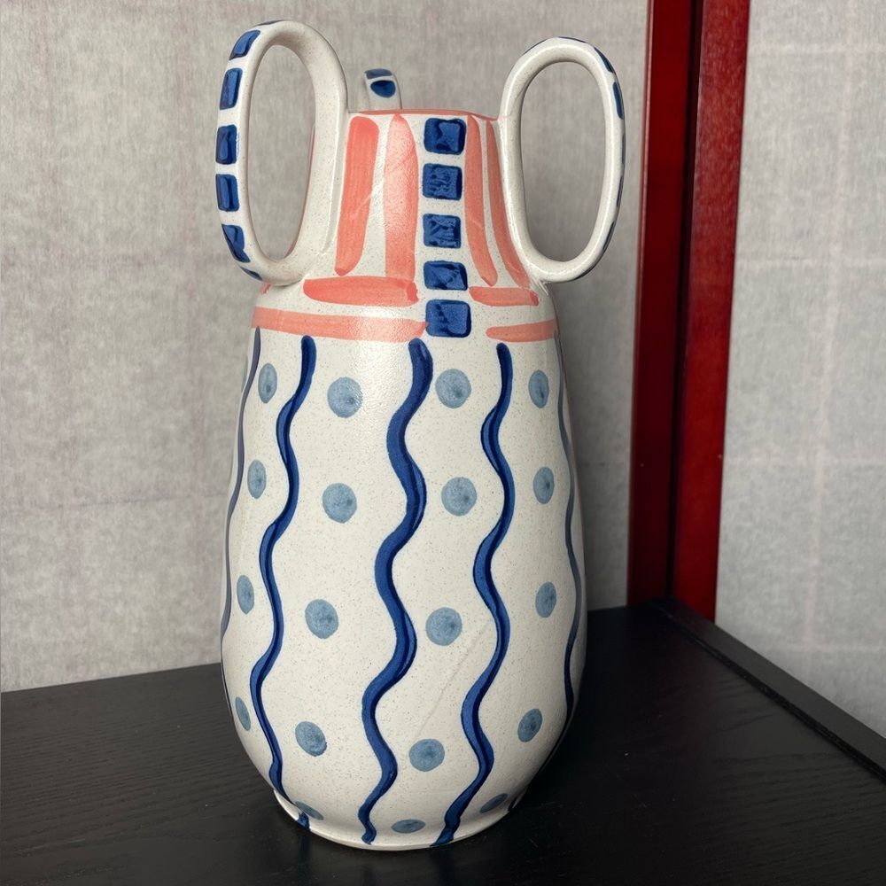 Kersten Fine Earthware Artisan Crafted Retro Designed Ceramic Vase w/Handles - Picture 13 of 13